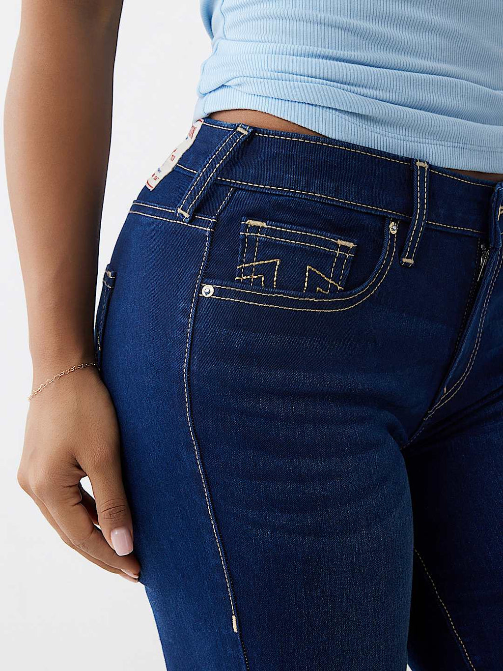 True Religion -BECCA MID RISE LUREX BOOTCUT JEAN