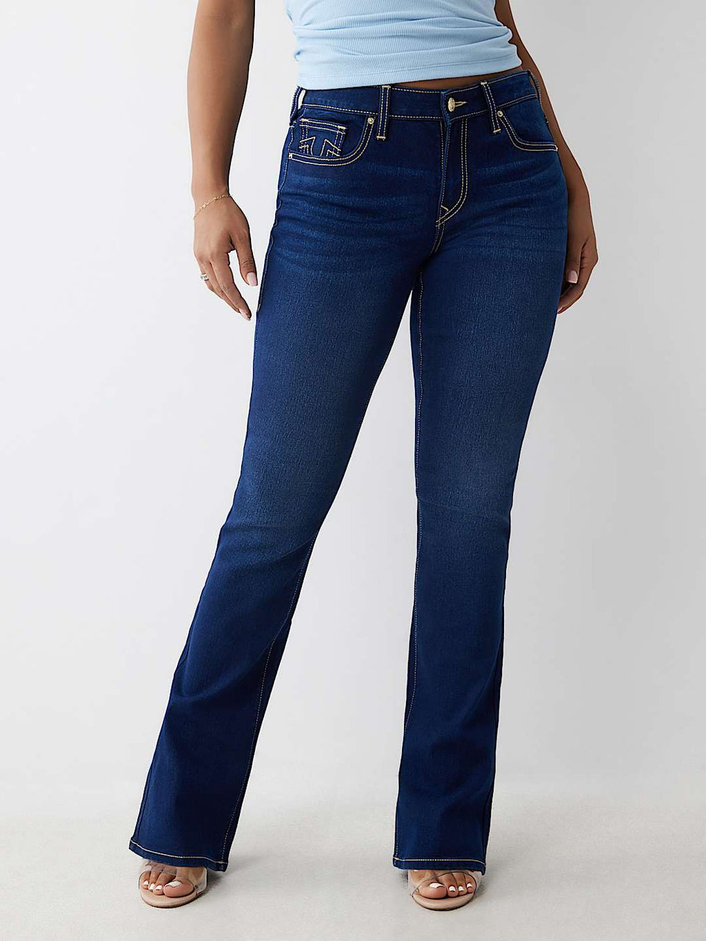 True Religion -BECCA MID RISE LUREX BOOTCUT JEAN
