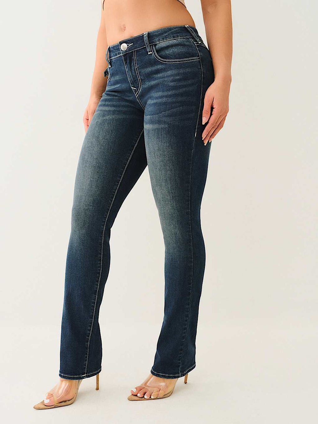 True Religion - BILLIE MID RISE FLAP STRAIGHT JEAN