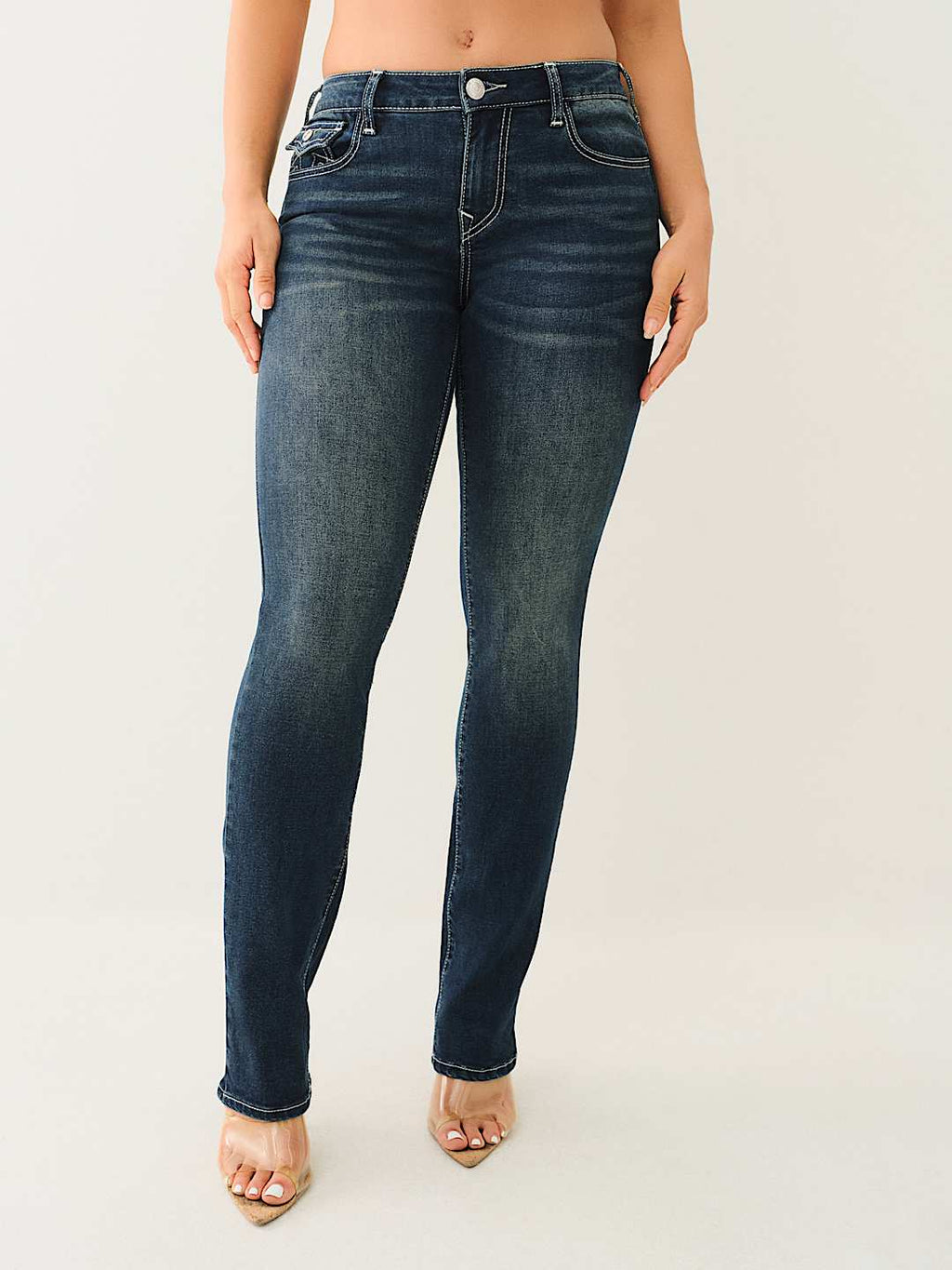 True Religion - BILLIE MID RISE FLAP STRAIGHT JEAN