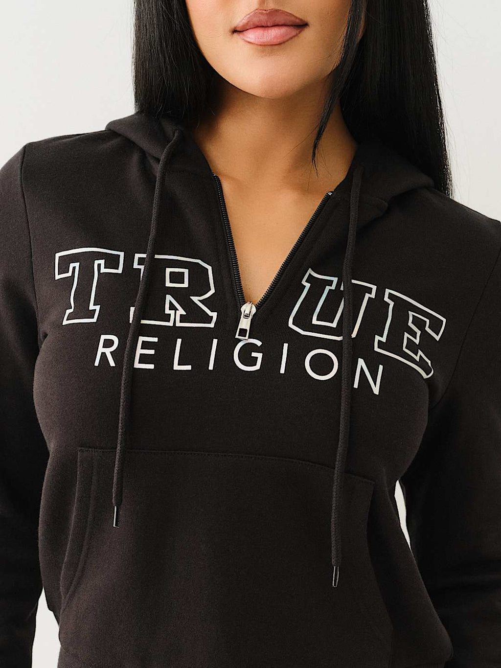 True Religion - IRIDESCENT QUARTER ZIP HOODIE