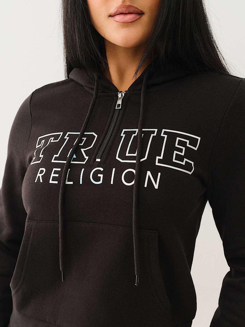 True Religion - IRIDESCENT QUARTER ZIP HOODIE