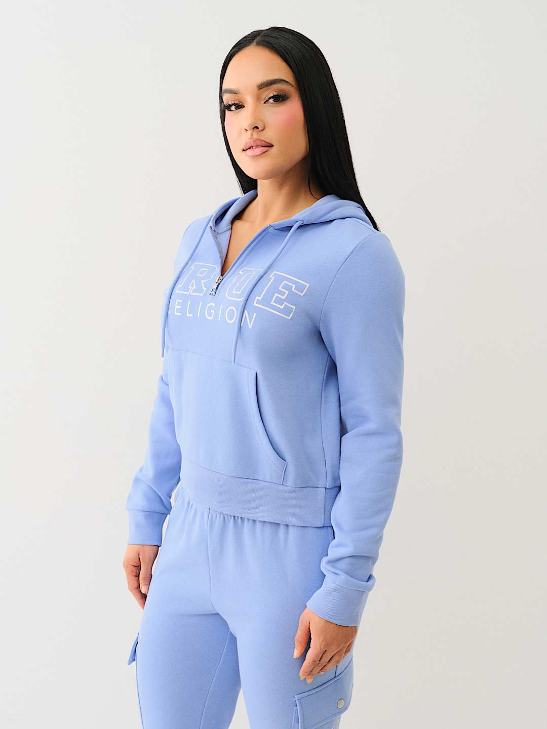 True Religion - IRIDESCENT QUARTER ZIP HOODIE