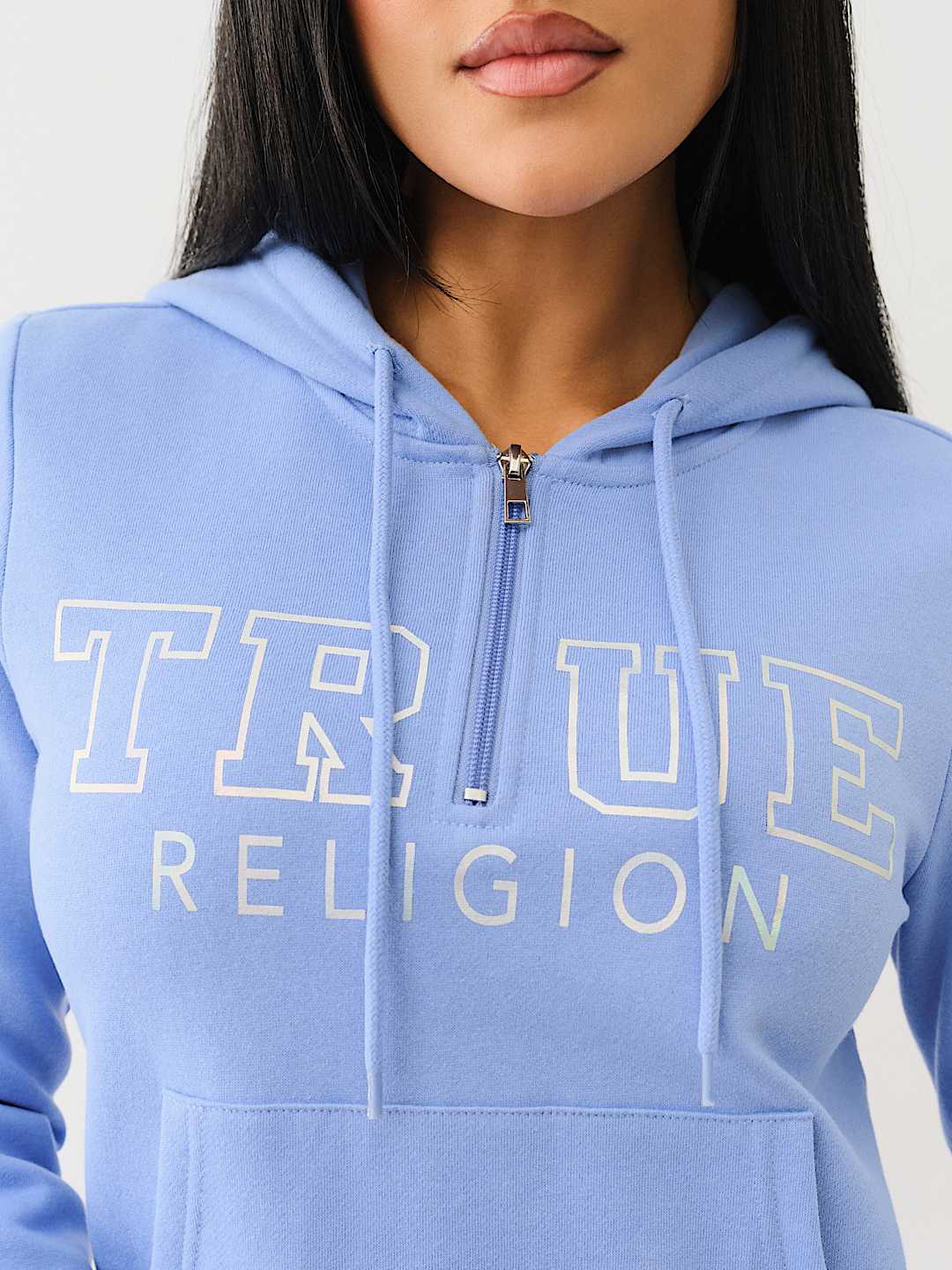 True Religion - IRIDESCENT QUARTER ZIP HOODIE