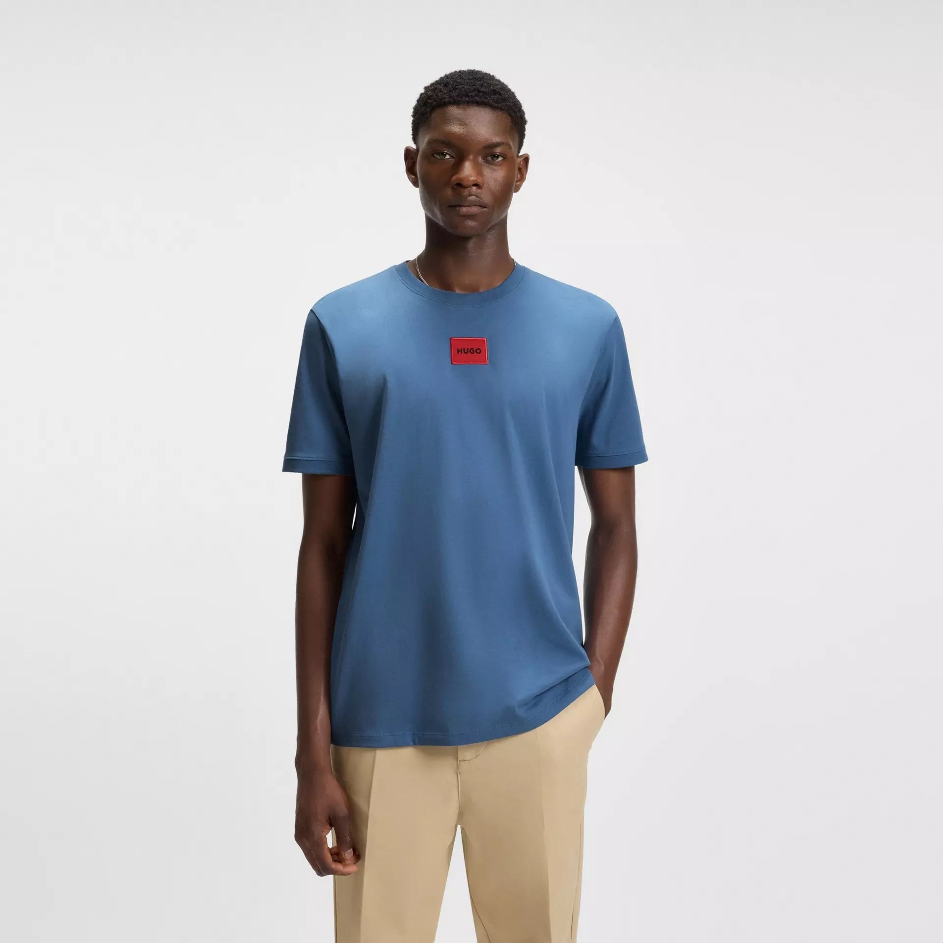Hugo - Mens HUGO Diragolino Contemporary T-Shirt with Logo Detail