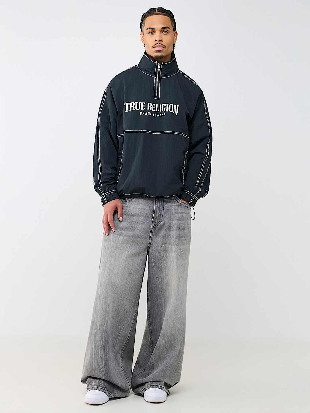 True Religion - Big T Nylon Quarter Zip Jacket