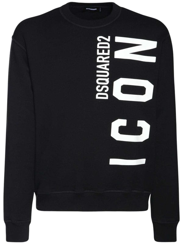 Dsquared2 - Vertical Icon Print Jersey Sweatshirt Black