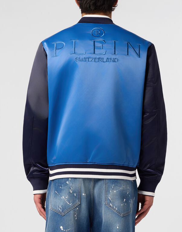 PHILIPP PLEIN - Satin College Bomber Plein Logo