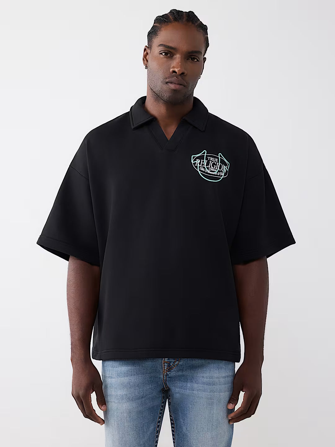 True Religion - Tiger Logo Oversized Polo Shirt
