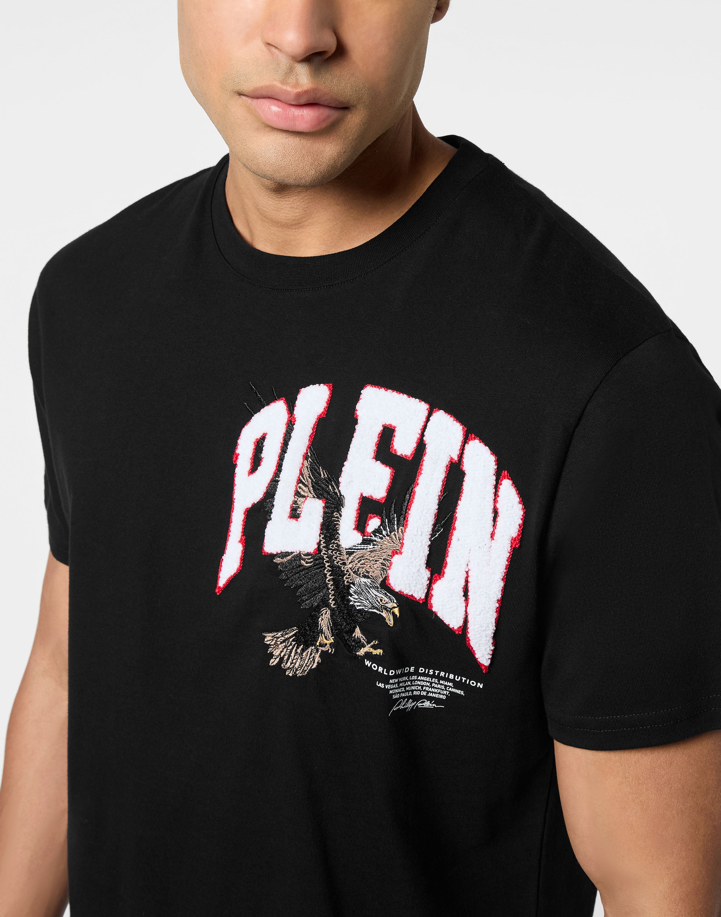 PHILIPP PLEIN - Round Neck T-Shirt Crystal Eagle Mini