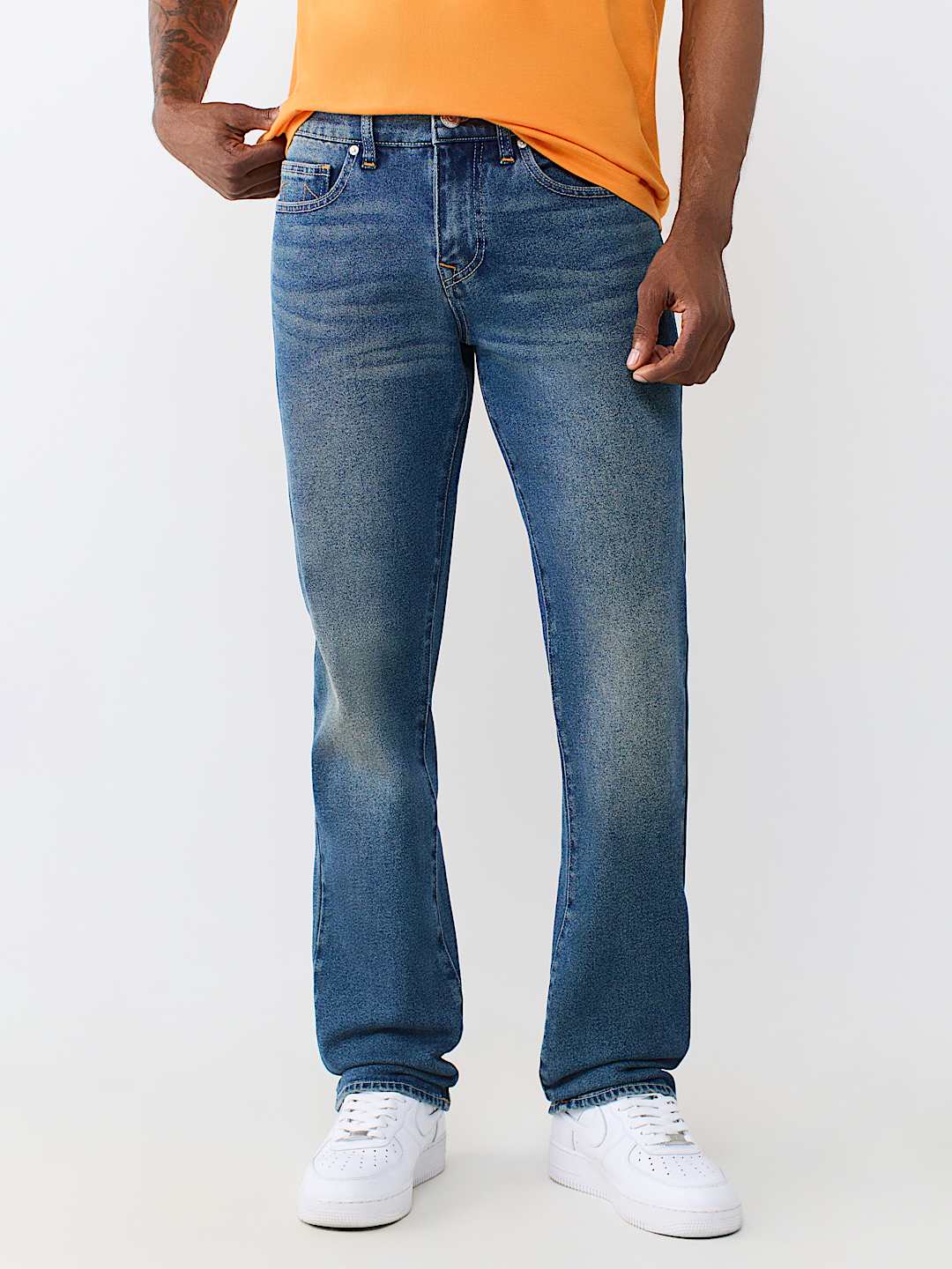 True Religion - Ricky Ladder Stitch Straight Jean