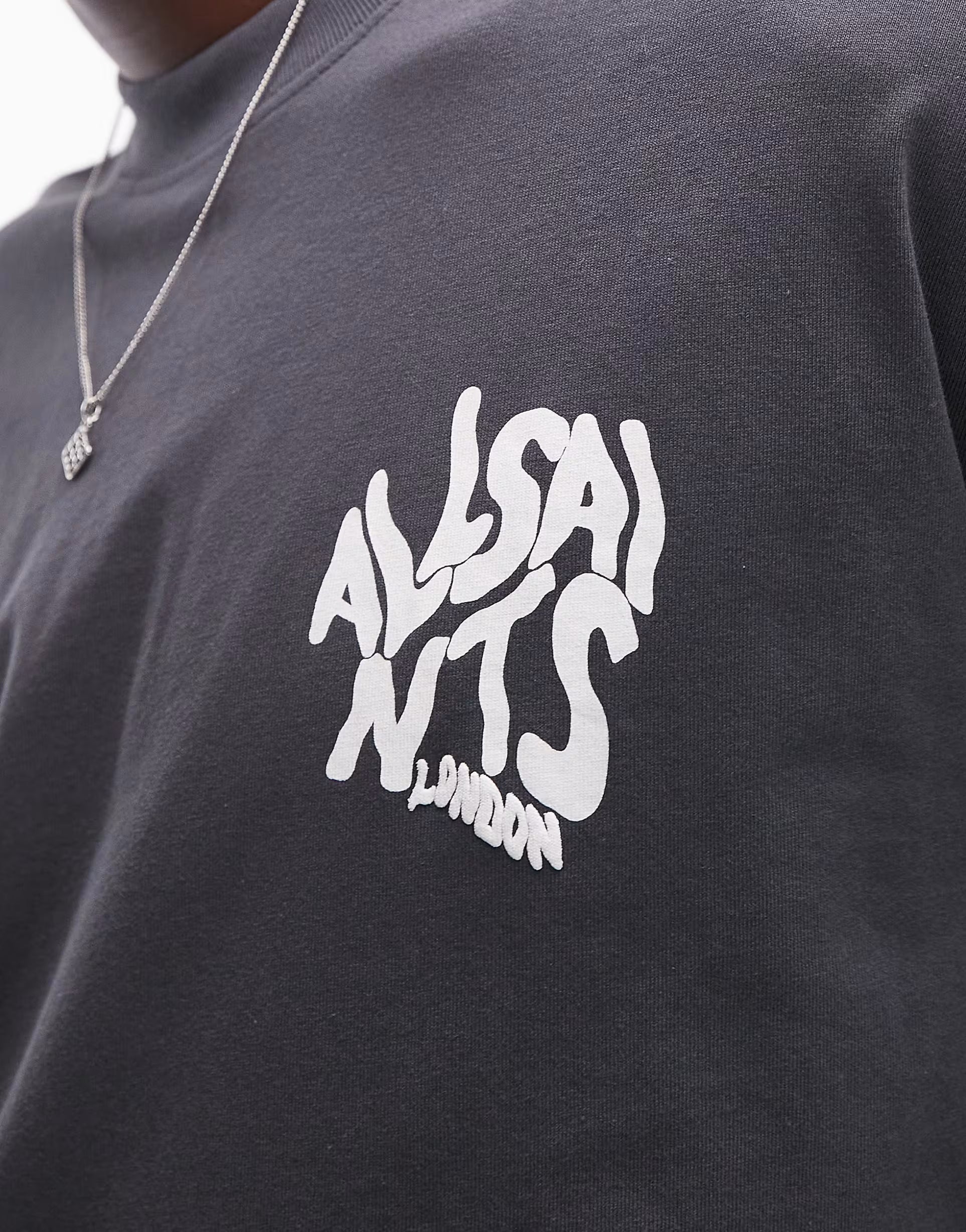 AllSaints - Redact Oversized Embroidered Logo T-shirt