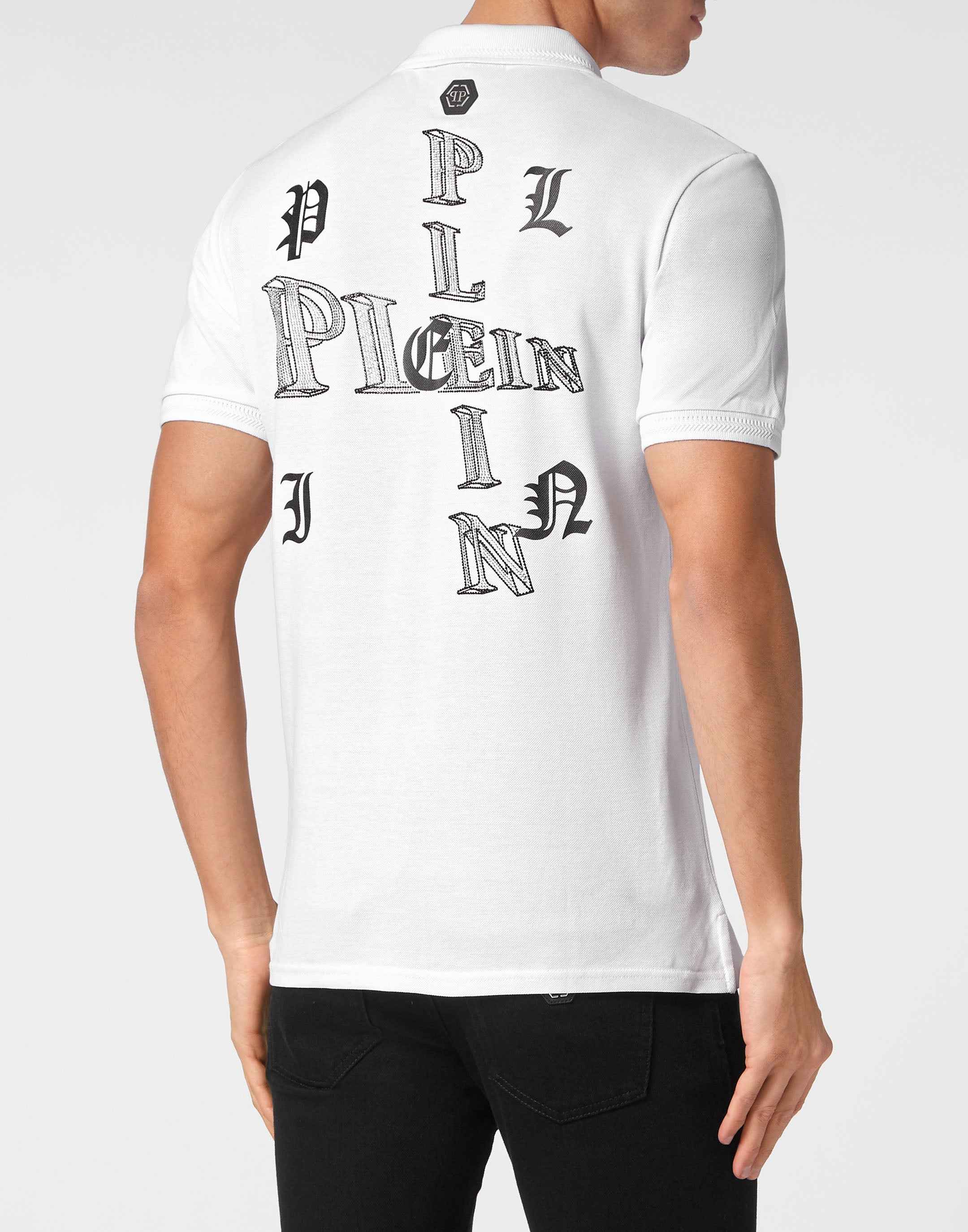 PHILIPP PLEIN - Piquet Polo with crystals Wire Frame