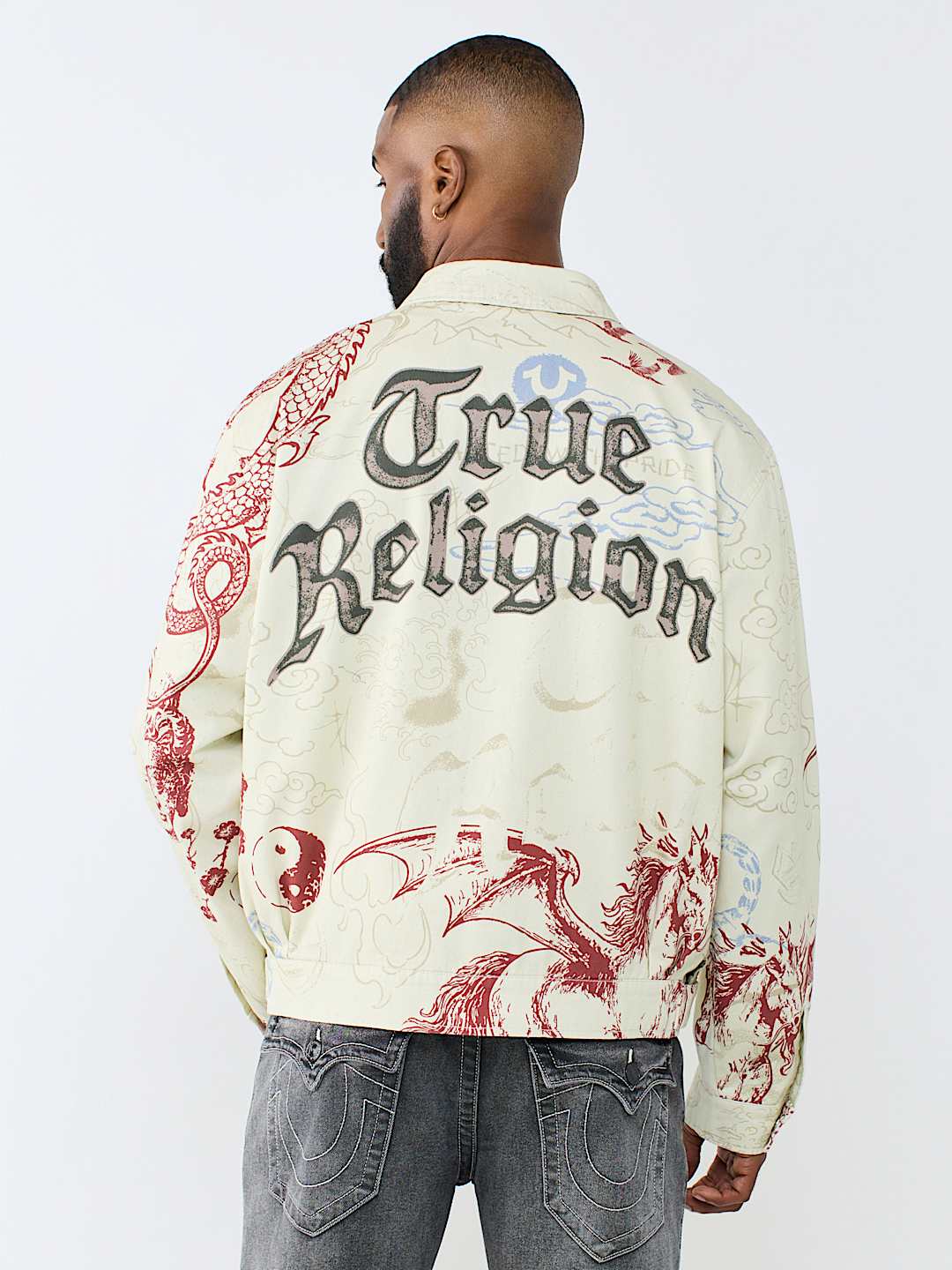 True Religion - Washed Poplin Tattoo Jacket
