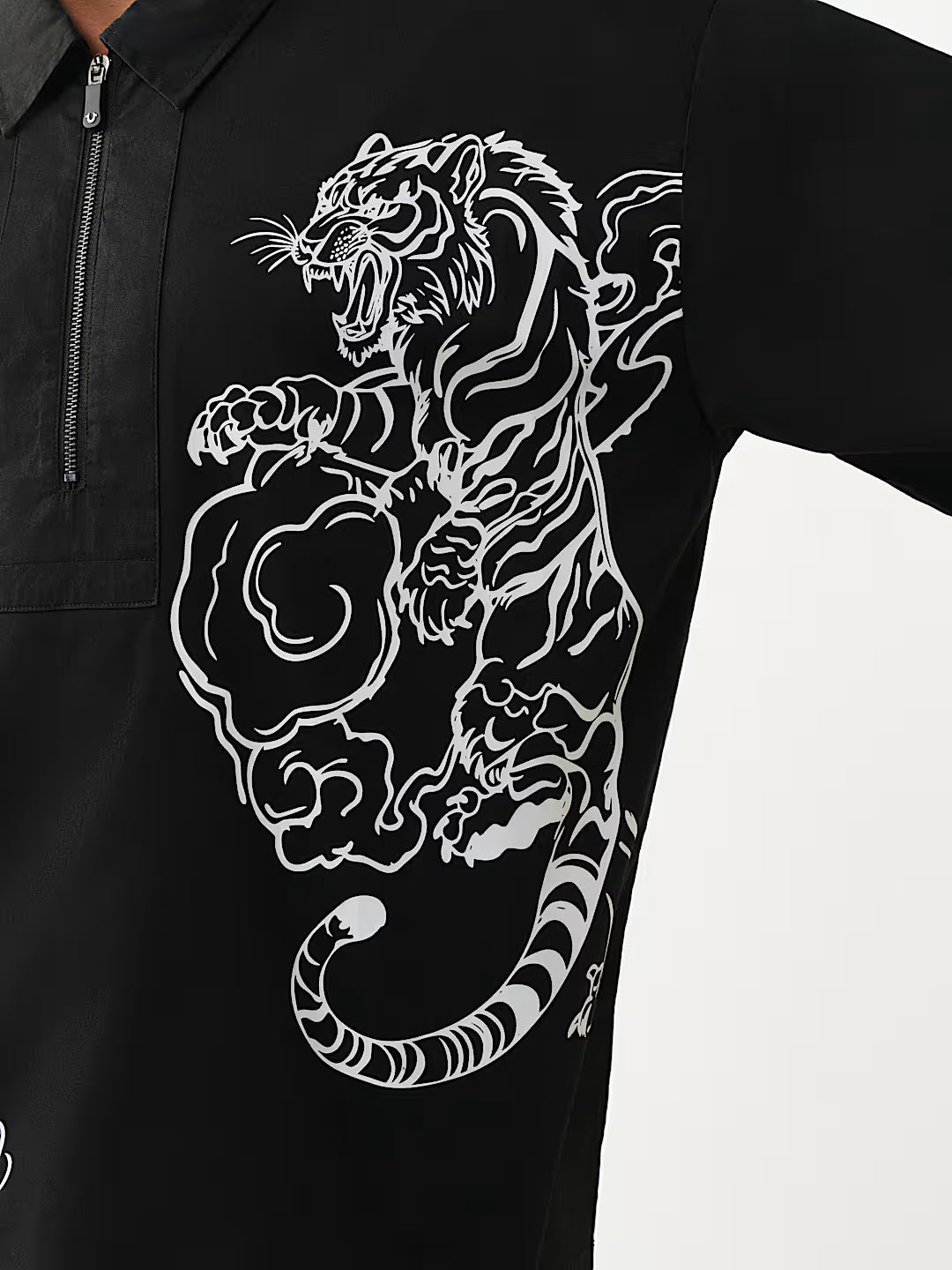 True Religion - Half-Zip Tiger Shirt