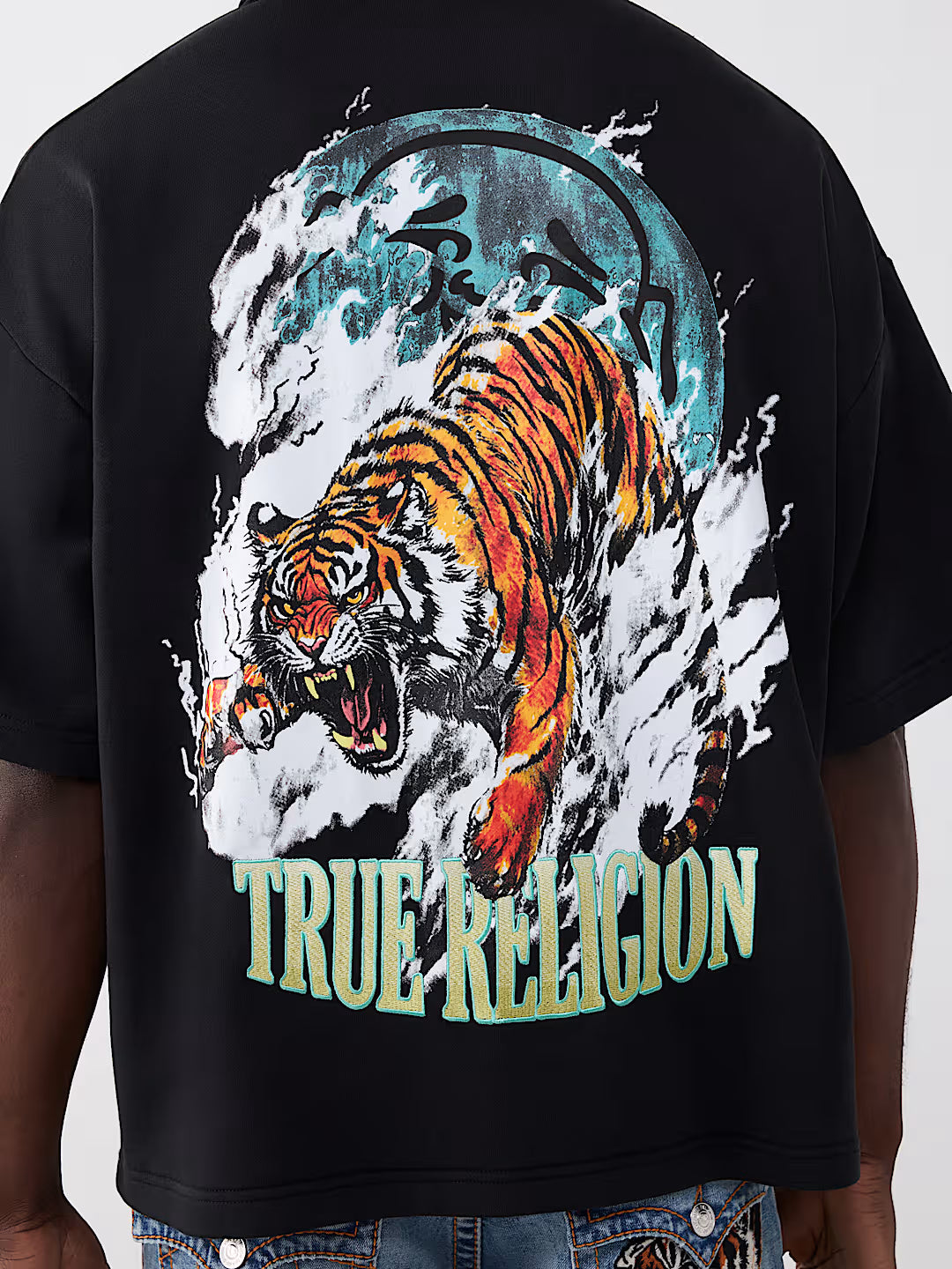 True Religion - Tiger Logo Oversized Polo Shirt
