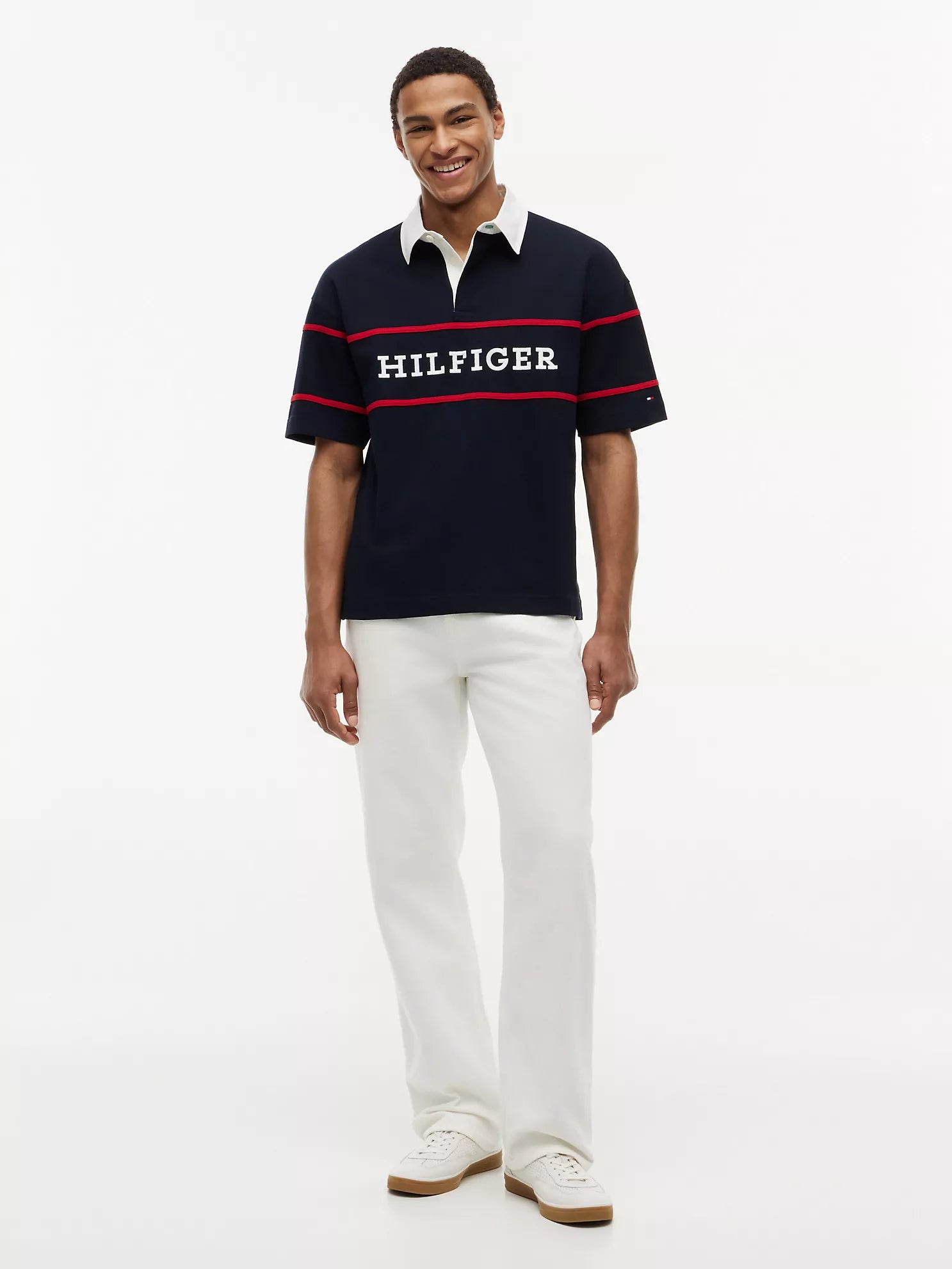 Tommy Hilfiger - Relaxed Fit Hilfiger Logo Rugby Polo