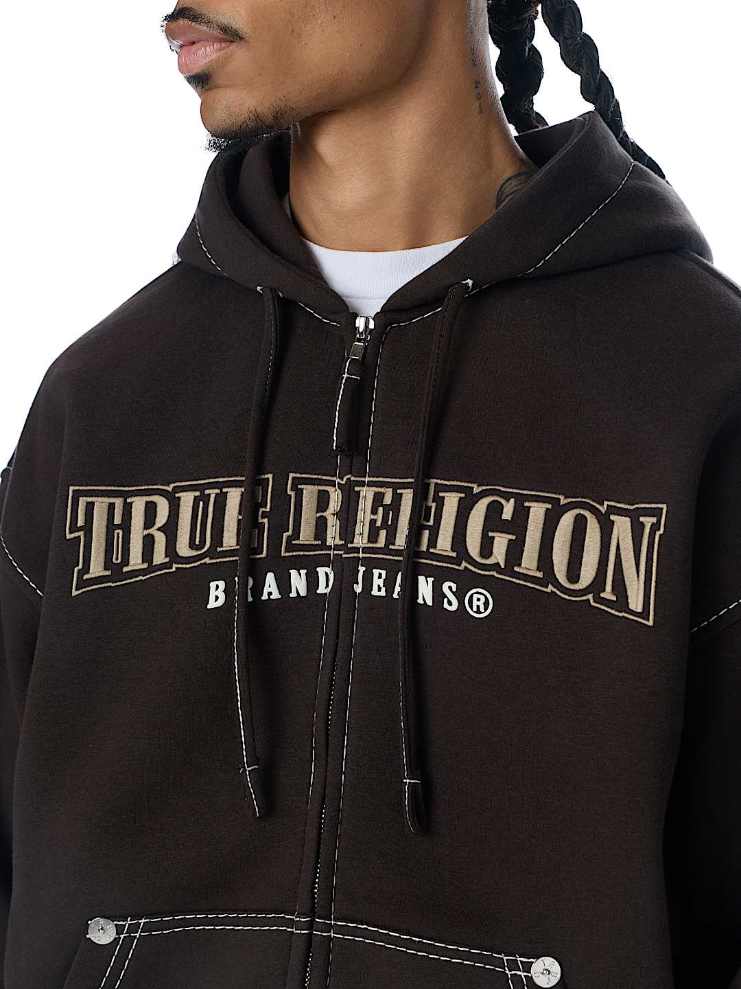 True Religion - Big T World Tour Boxy Zip Hoodie