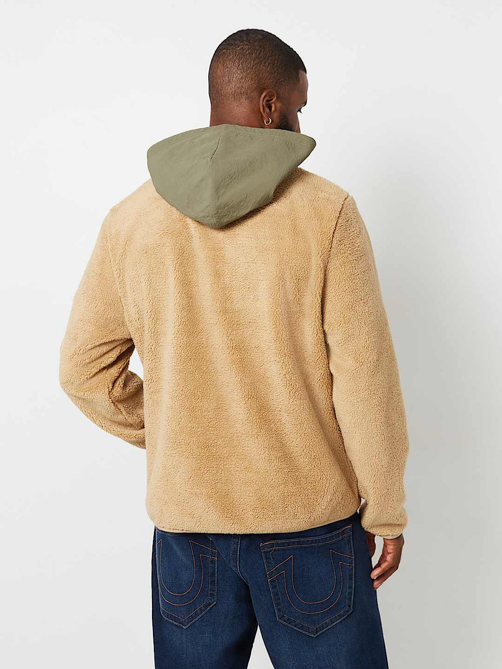 True Religion - CONTRAST SHERPA HOODED JACKET