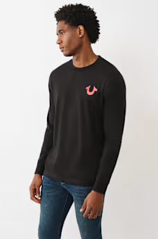 TRUE RELIGION - FOIL HORSESHOE LONG SLEEVE TEE