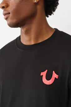 TRUE RELIGION - FOIL HORSESHOE LONG SLEEVE TEE