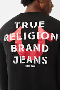 TRUE RELIGION - FOIL HORSESHOE LONG SLEEVE TEE