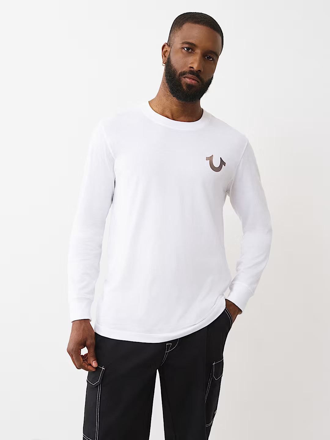 TRUE RELIGION - FOIL HORSESHOE LONG SLEEVE TEE