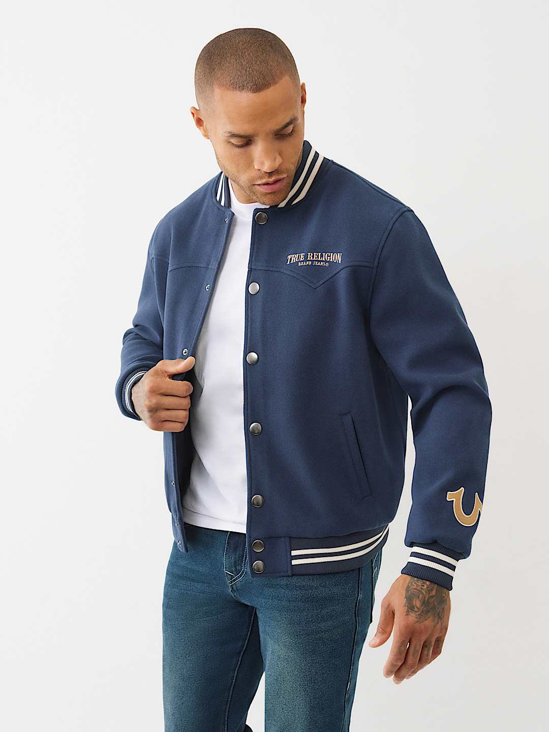 True Religion - WESTERN WOOL VARSITY JACKET IMMEDIATE