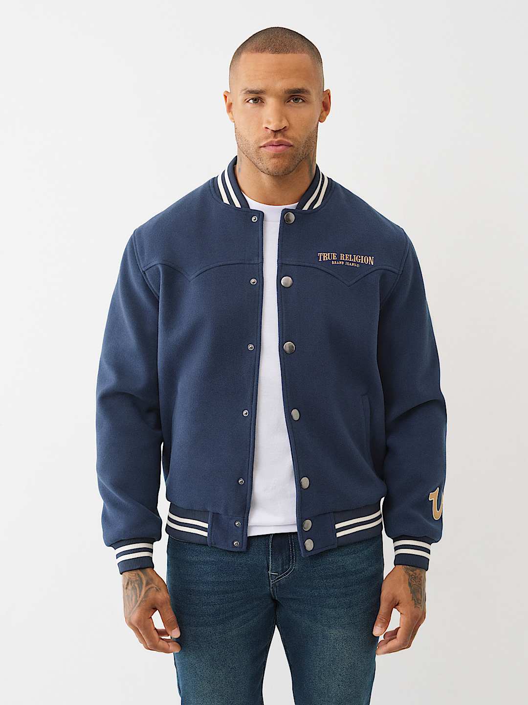 True Religion - WESTERN WOOL VARSITY JACKET IMMEDIATE