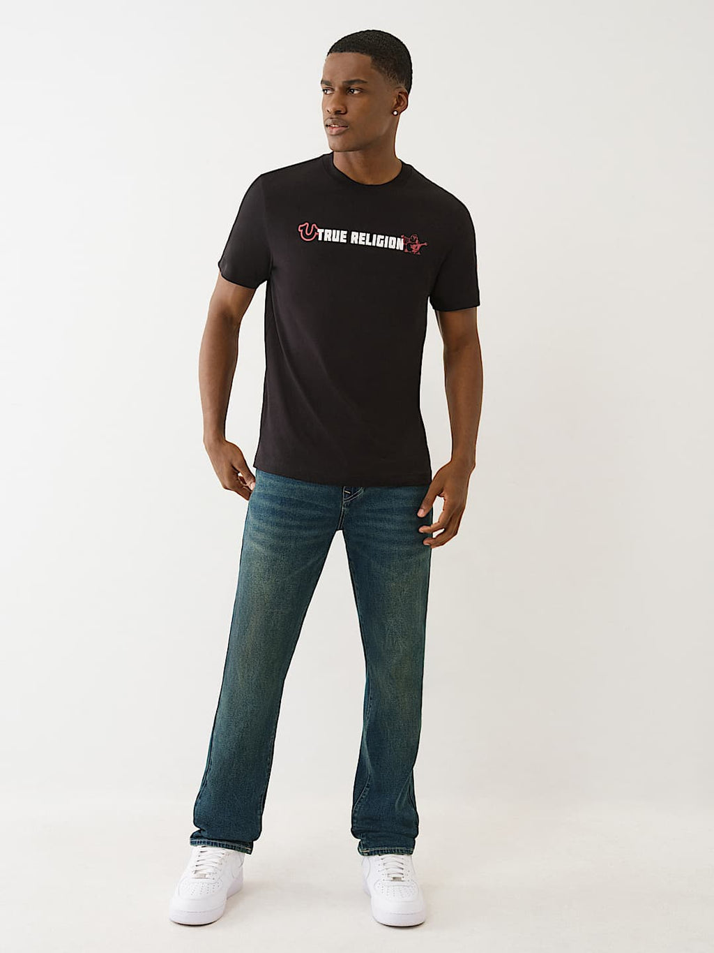 True Religion - GENO STUDDED HORSESHOE SLIM JEAN