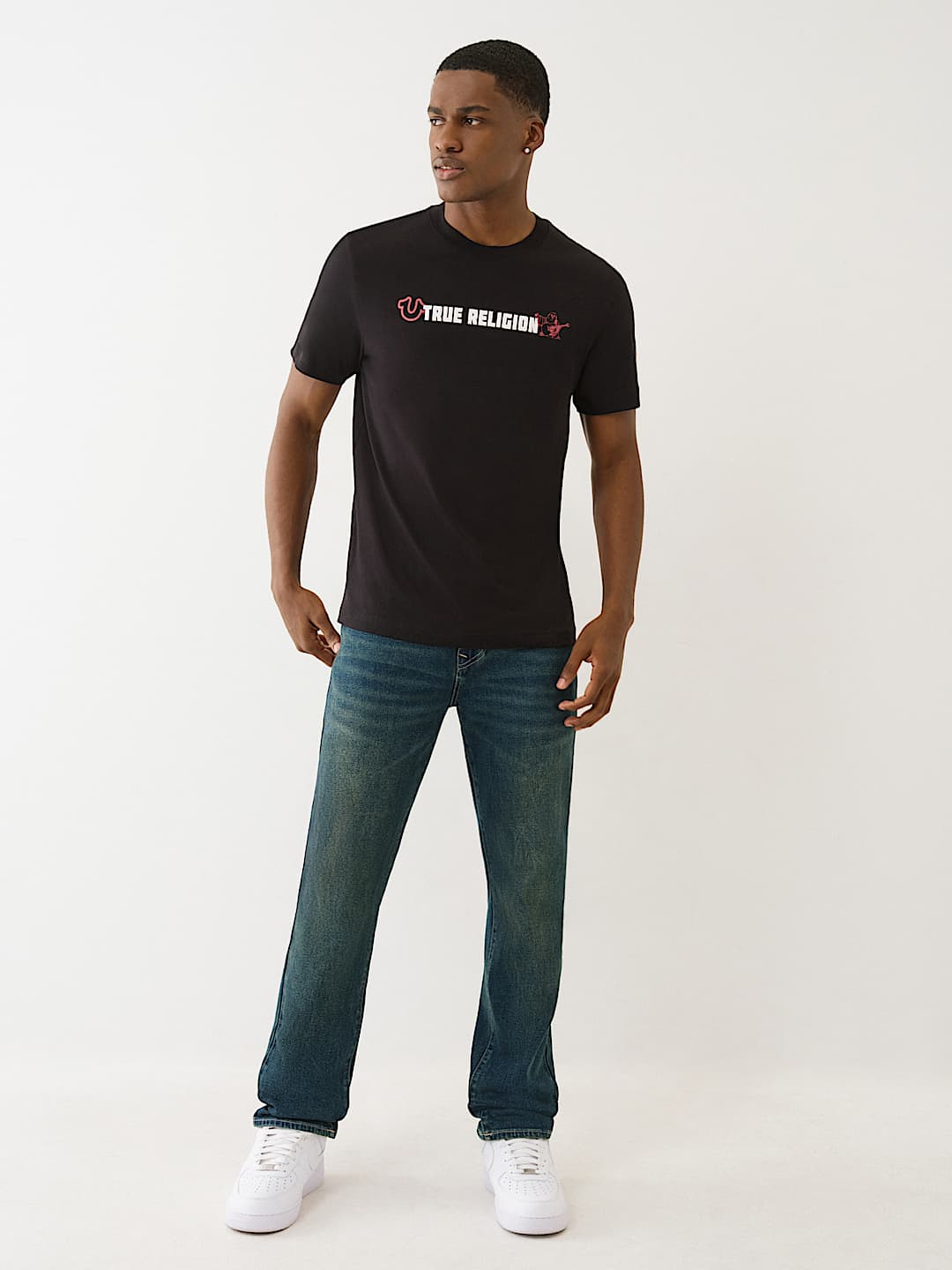 True Religion - GENO STUDDED HORSESHOE SLIM JEAN