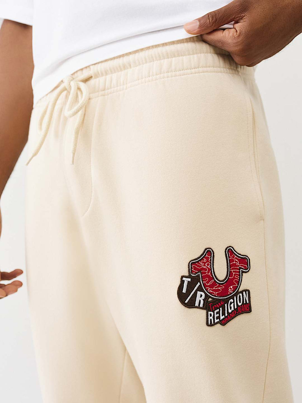 TRUE RELIGION - EMBROIDERED PATCH HORSESHOE JOGGER
