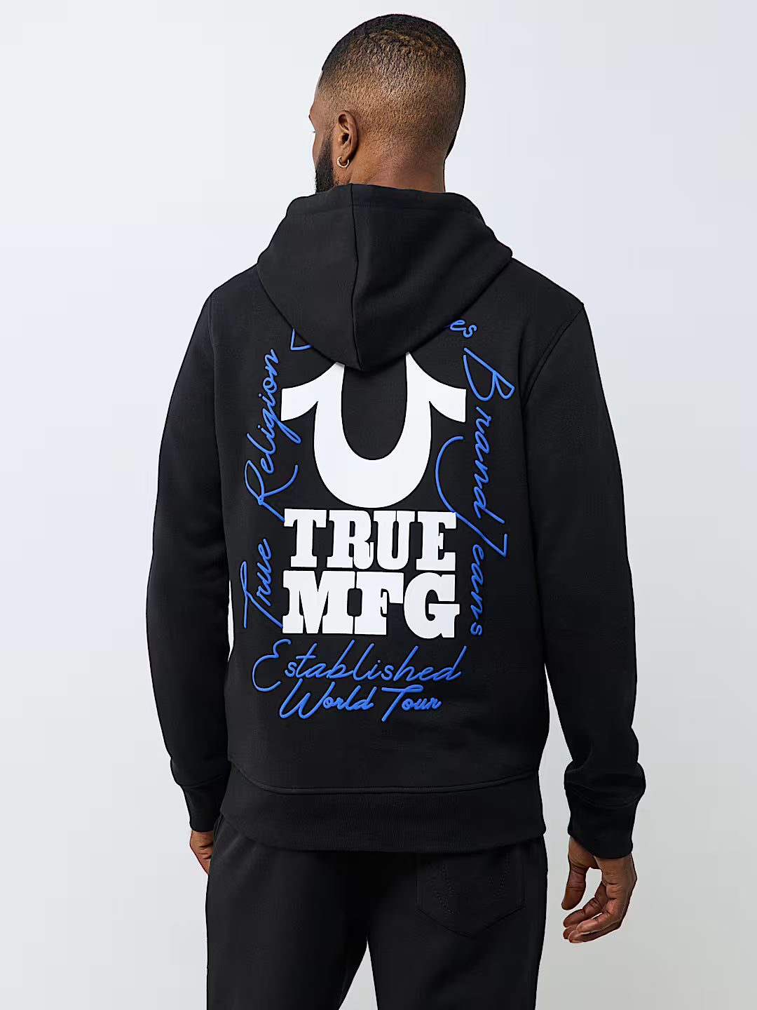 True Religion - Puff-Print Logo Script Zip Hoodie IMMEDIATE