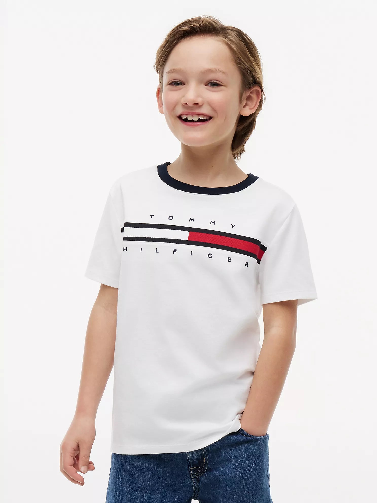 Tommy Hilfiger - Kids' Flag Stripe Logo T-Shirt