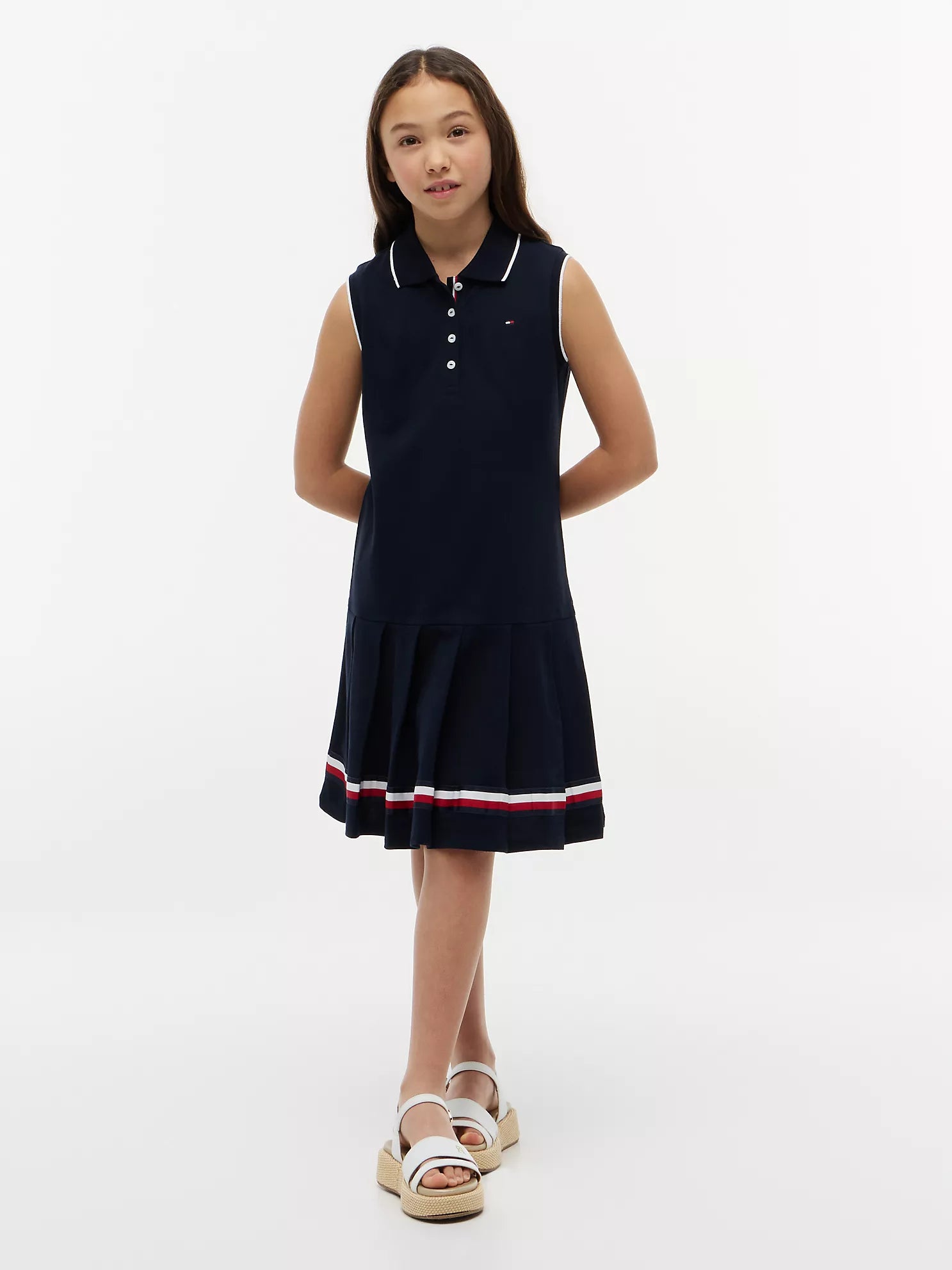 Tommy Hilfiger - Kids' Sleeveless Pleated Polo Dress