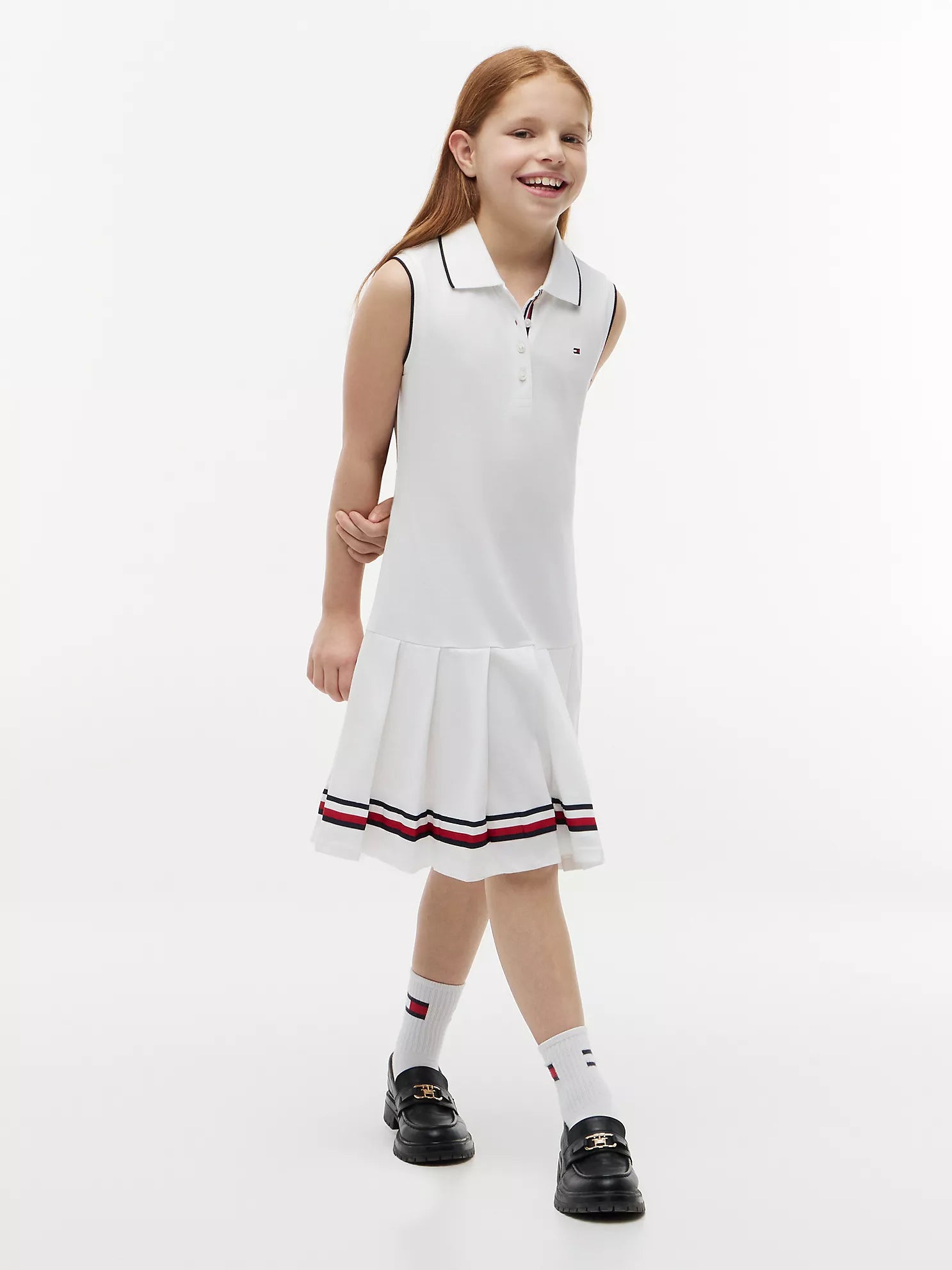 Tommy Hilfiger - Kids' Sleeveless Pleated Polo Dress