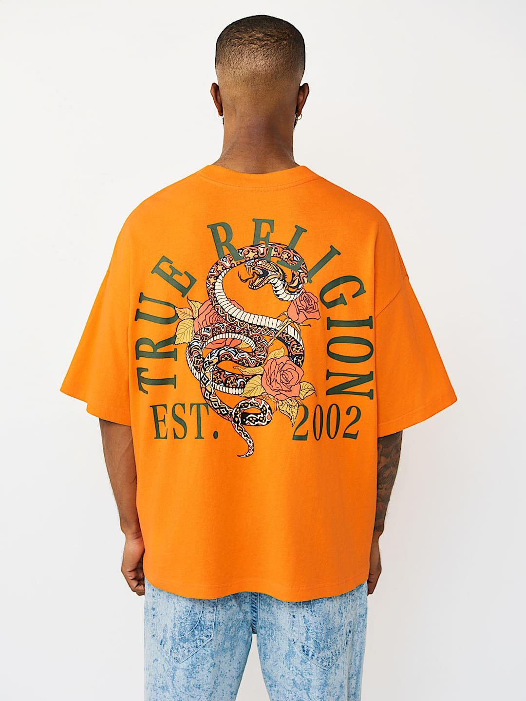 True Religion - Floral Snake Heavyweight Oversized Tee