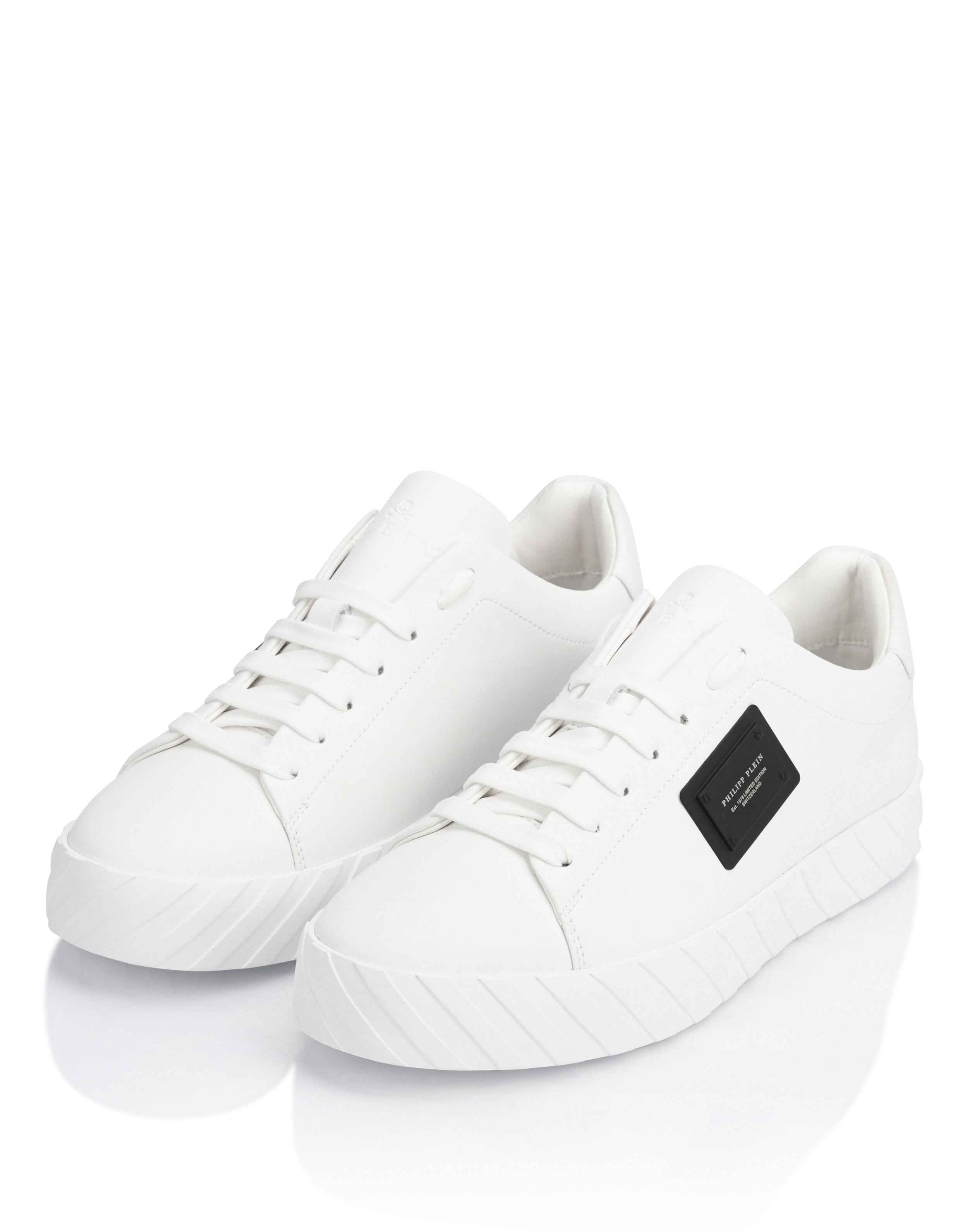 PHILIPP PLEIN - Nappa Leather Low-Top Sneakers Placca