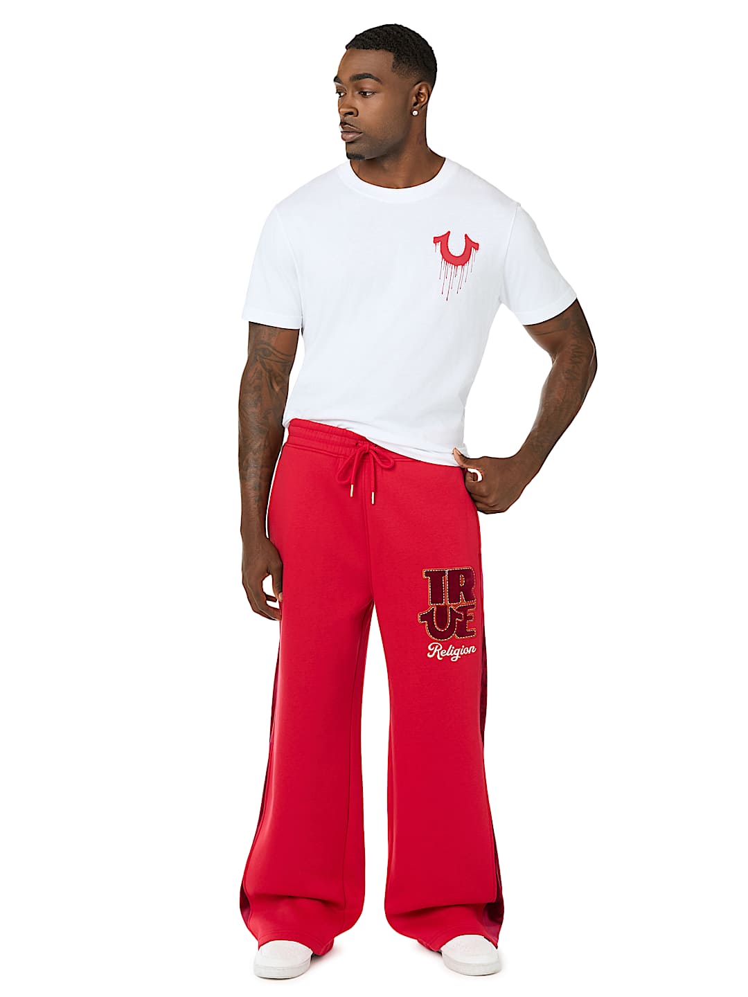 True Religion - Velour Logo Baggy Sweatpant
