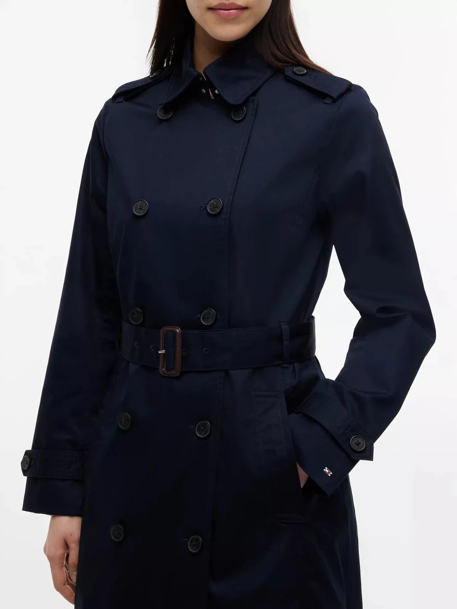 Tommy Hilfiger - Double - Breasted Belted Trench Coat - Brandatak Store
