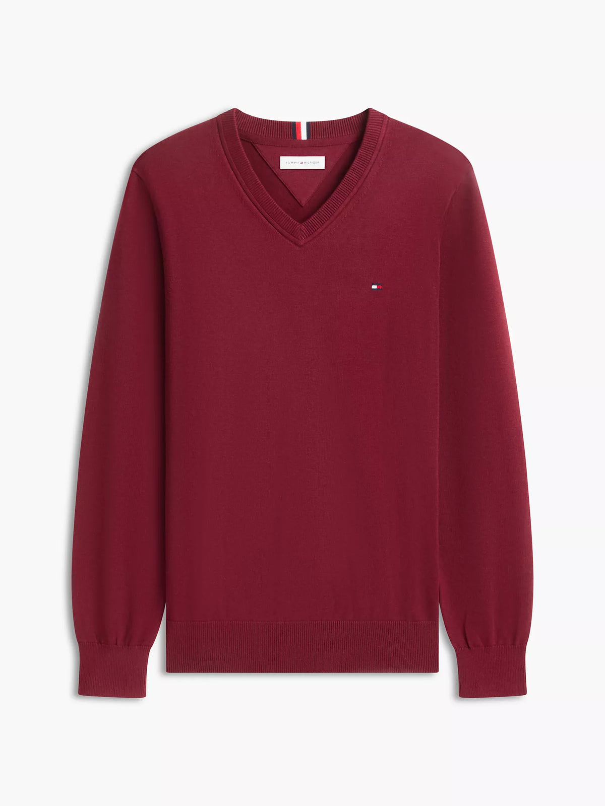 Tommy Hilfiger - Solid Logo V-Neck Sweater