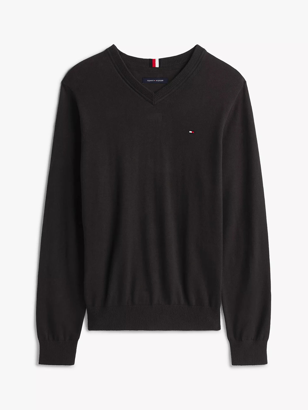 Tommy Hilfiger - Solid Logo V-Neck Sweater