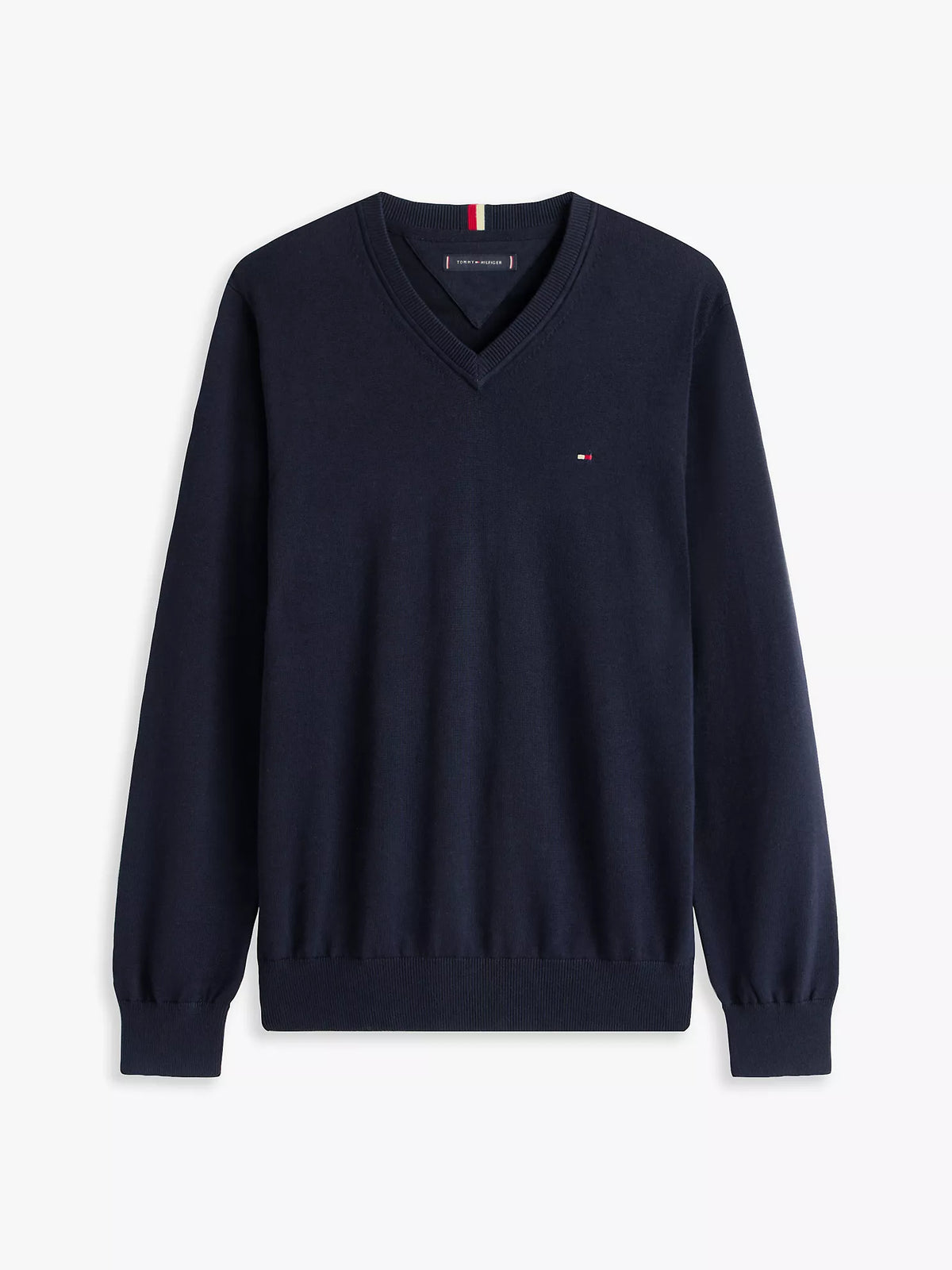 Tommy Hilfiger - Solid Logo V-Neck Sweater