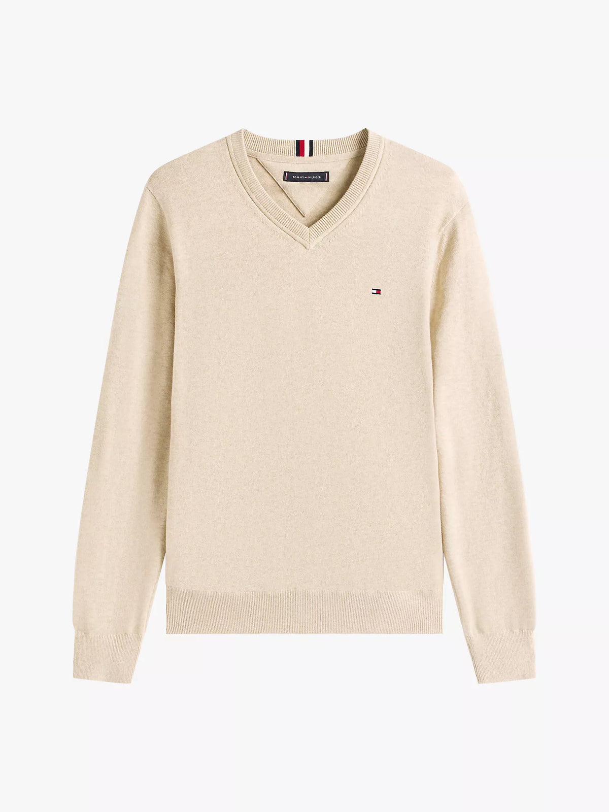 Tommy Hilfiger - Solid Logo V-Neck Sweater
