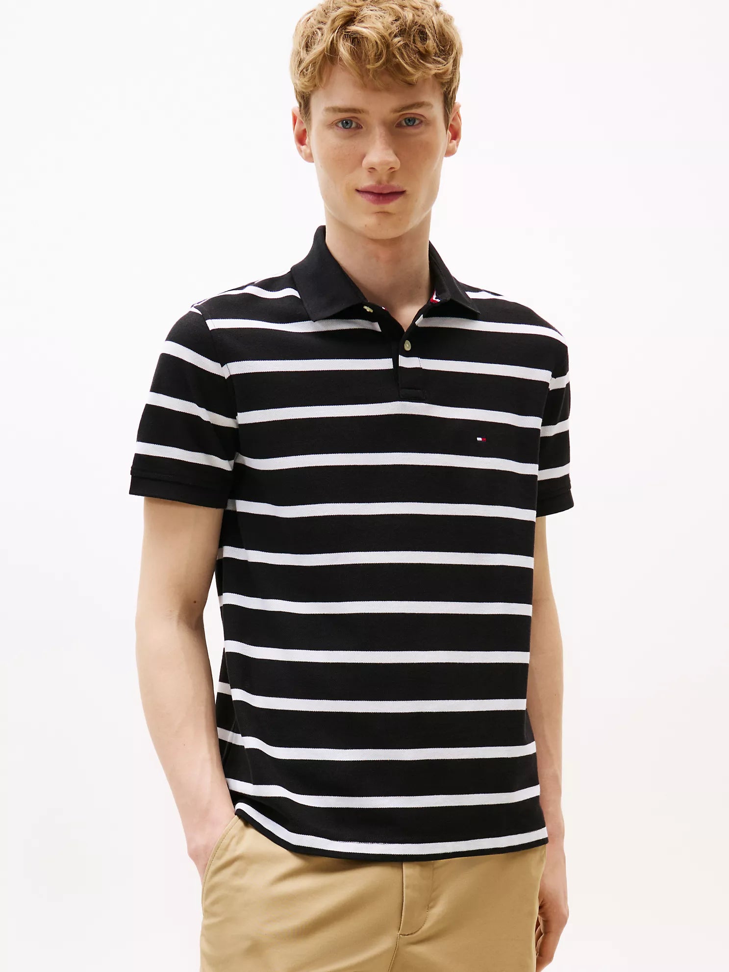 Regular Fit Stripe Wicking Polo
