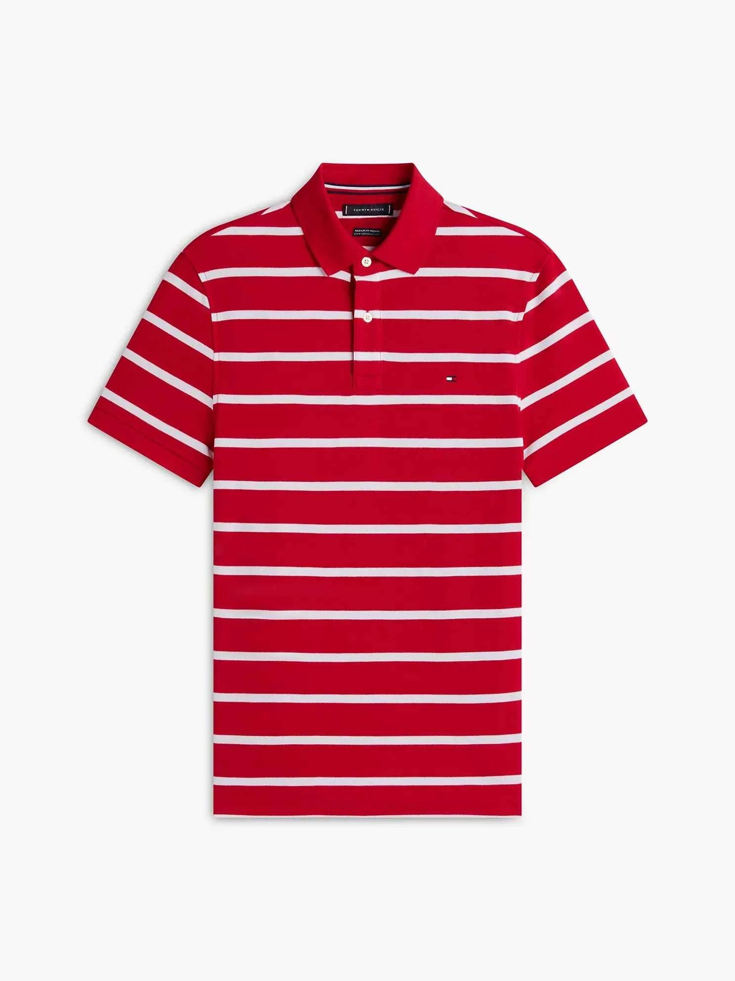 Tommy - Regular Fit Striped Wicking Polo