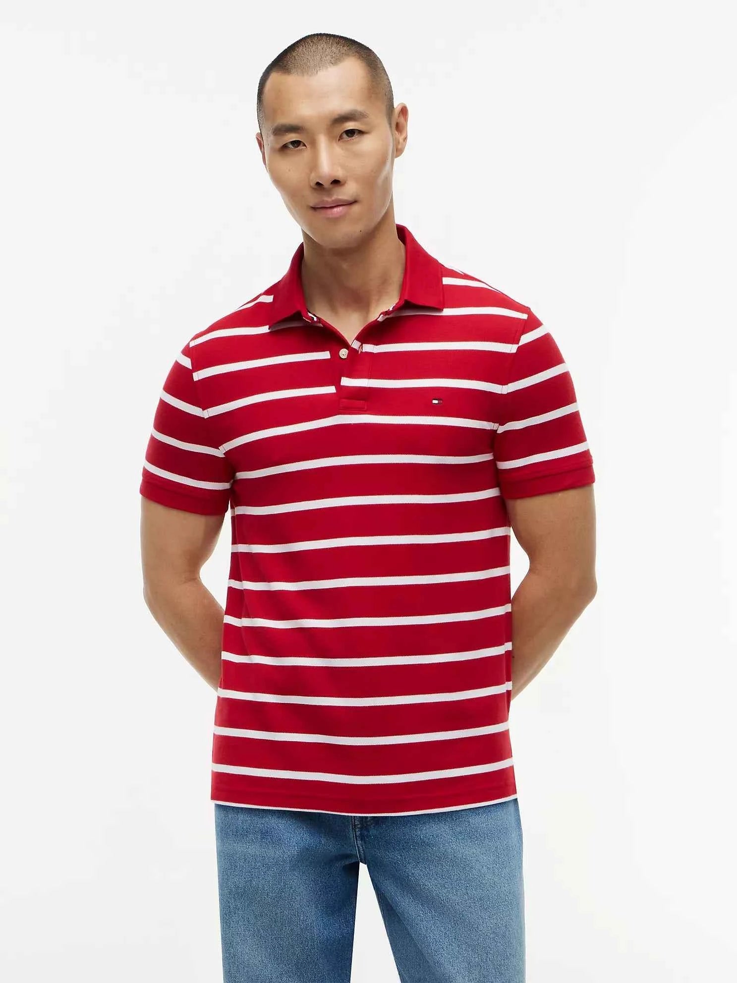 Tommy - Regular Fit Striped Wicking Polo