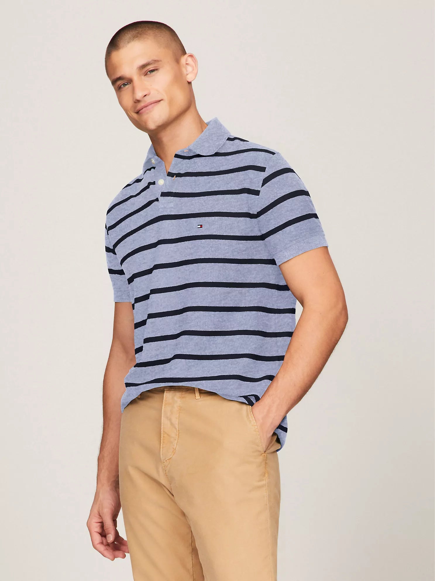 Regular Fit Stripe Wicking Polo