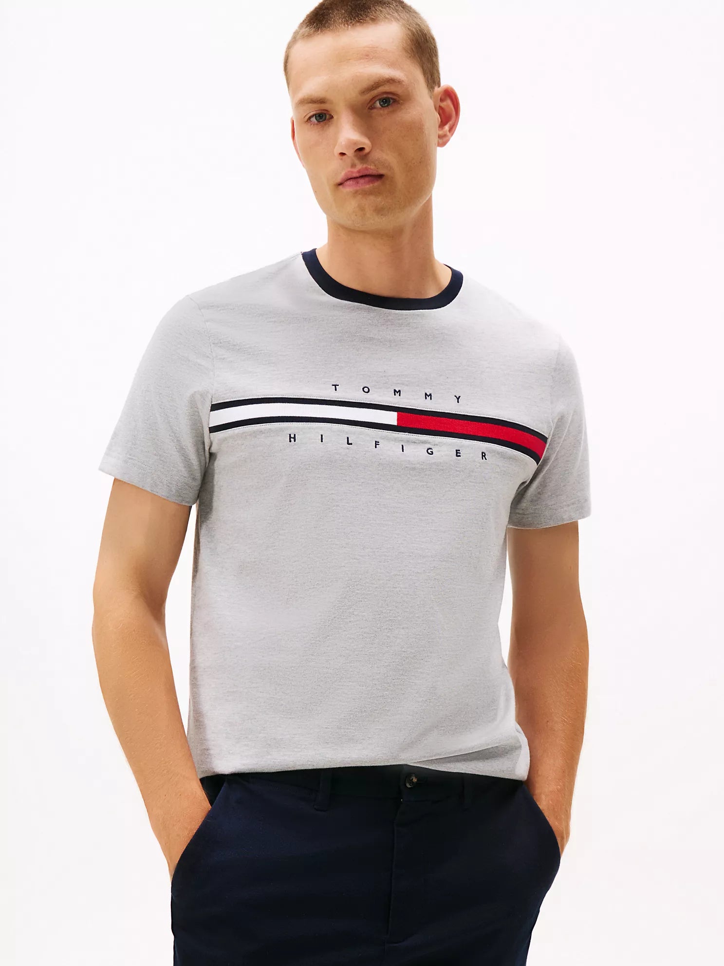 Tommy Hilfiger - Embroidered Flag Logo T-Shirt
