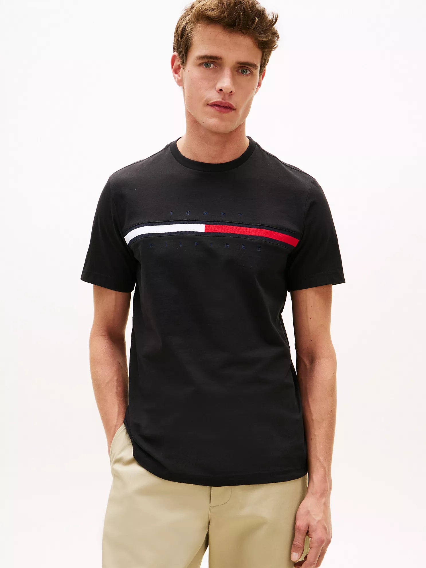 Tommy Hilfiger - Embroidered Flag Logo T-Shirt